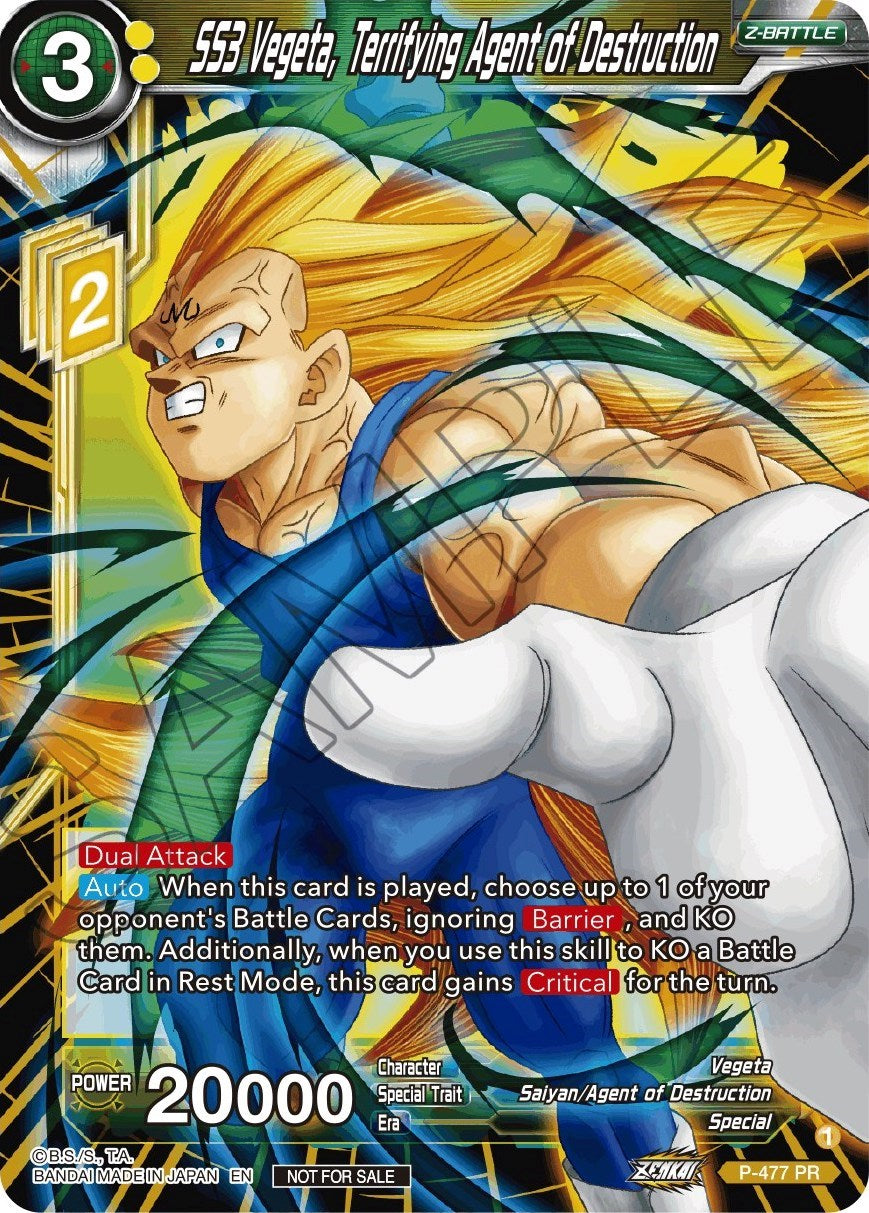 SS3 Vegeta, Terrifying Agent of Destruction (Silver Foil) (P-477) [Tournament Promotion Cards] | Cracking-Singles