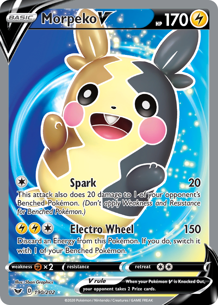 Morpeko V (190/202) [Sword & Shield: Base Set] | Cracking-Singles