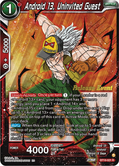 Android 13, Uninvited Guest (Fighter's Ambition Holiday Pack) (BT19-021) [Tournament Promotion Cards] | Cracking-Singles