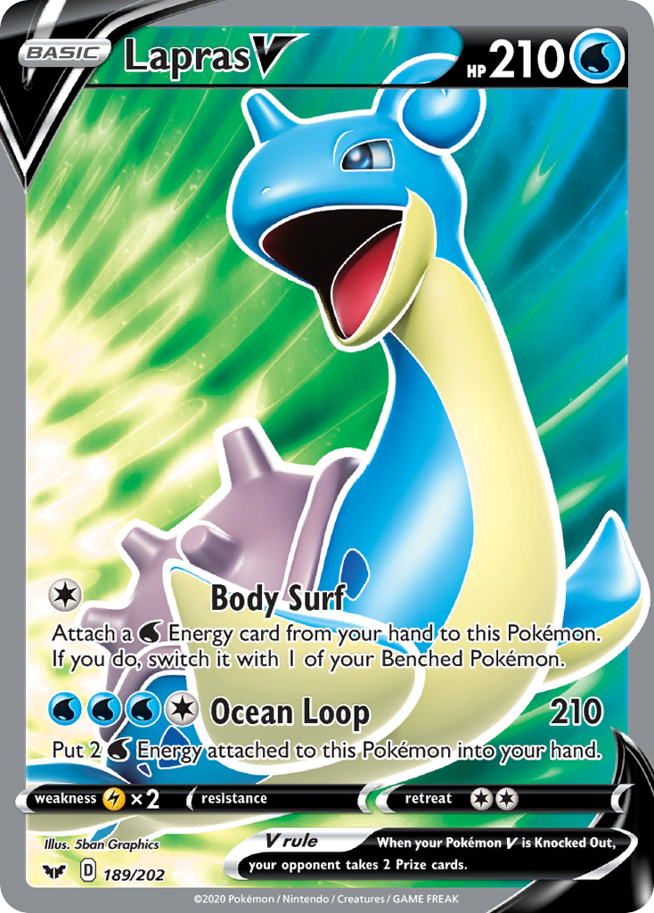 Lapras V (189/202) [Sword & Shield: Base Set] | Cracking-Singles