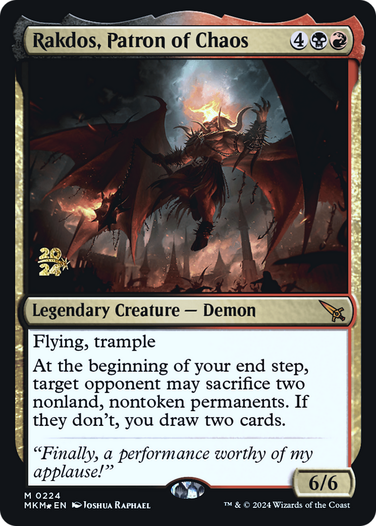 Rakdos, Patron of Chaos [Murders at Karlov Manor Prerelease Promos] | Cracking-Singles