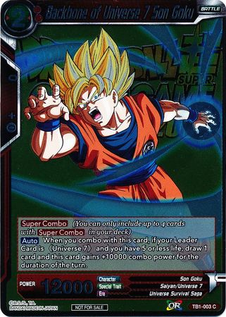 Backbone of Universe 7 Son Goku (Metallic Foil) (Event Pack 2018) (TB1-003) [Promotion Cards] | Cracking-Singles