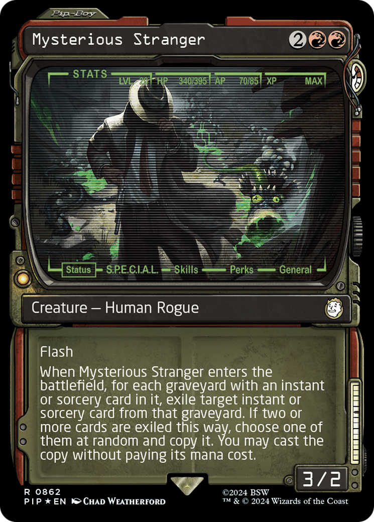 Mysterious Stranger (Showcase) (Surge Foil) [Fallout] | Cracking-Singles