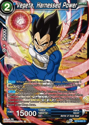 Vegeta, Harnessed Power (BT16-031) [Realm of the Gods] | Cracking-Singles