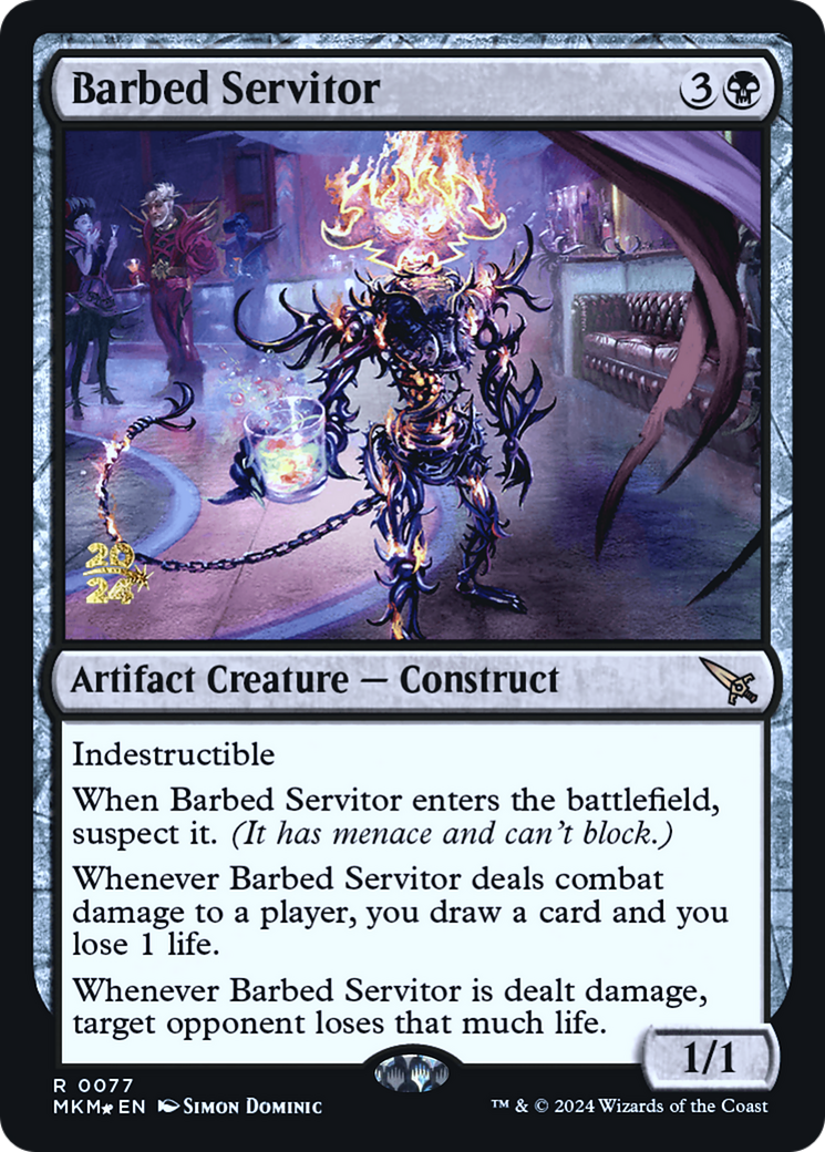 Barbed Servitor [Murders at Karlov Manor Prerelease Promos] | Cracking-Singles