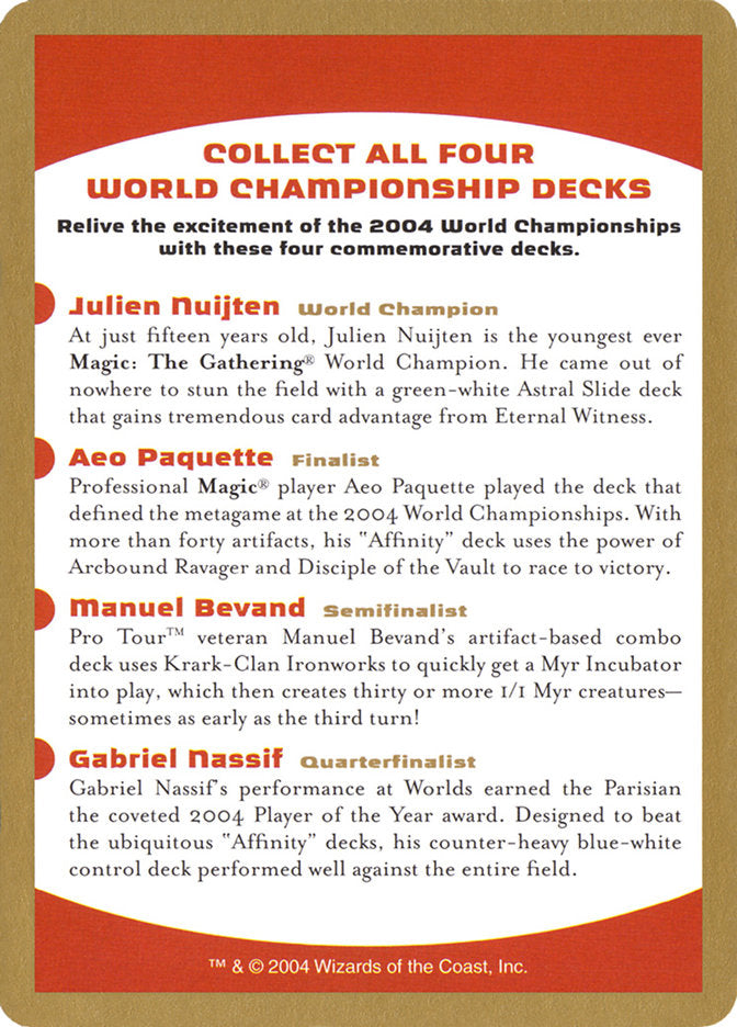 2004 World Championships Ad [World Championship Decks 2004] | Cracking-Singles