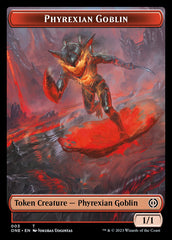 Rebel // Phyrexian Goblin Double-Sided Token [Phyrexia: All Will Be One Tokens] | Cracking-Singles