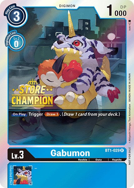 Gabumon [BT1-029] (Store Champion) [Release Special Booster Promos] | Cracking-Singles