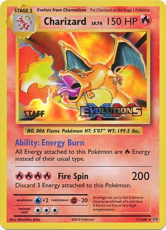 Charizard (11/108) (XY Evolutions Staff Prerelease) [XY: Black Star Promos] | Cracking-Singles