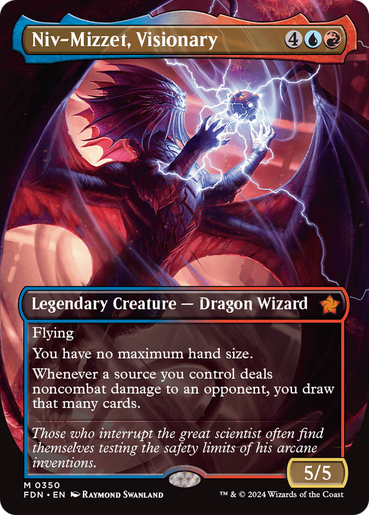 Niv-Mizzet, Visionary (Borderless) [Foundations] | Cracking-Singles