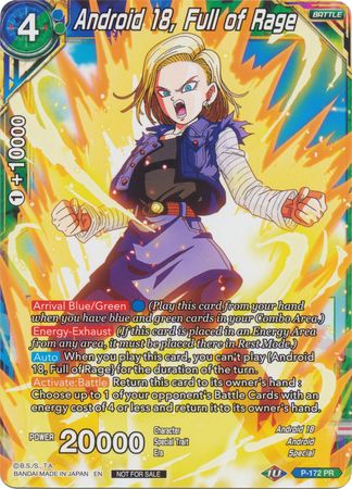 Android 18, Full of Rage (P-172) [Promotion Cards] | Cracking-Singles