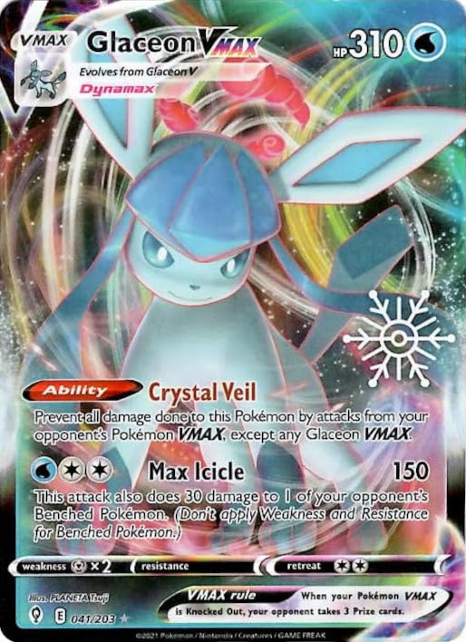 Glaceon VMAX (041/203) (Holiday Calendar) [Sword & Shield: Evolving Skies] | Cracking-Singles