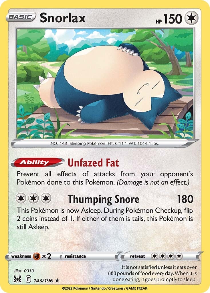 Snorlax (143/196) [Sword & Shield: Lost Origin] | Cracking-Singles