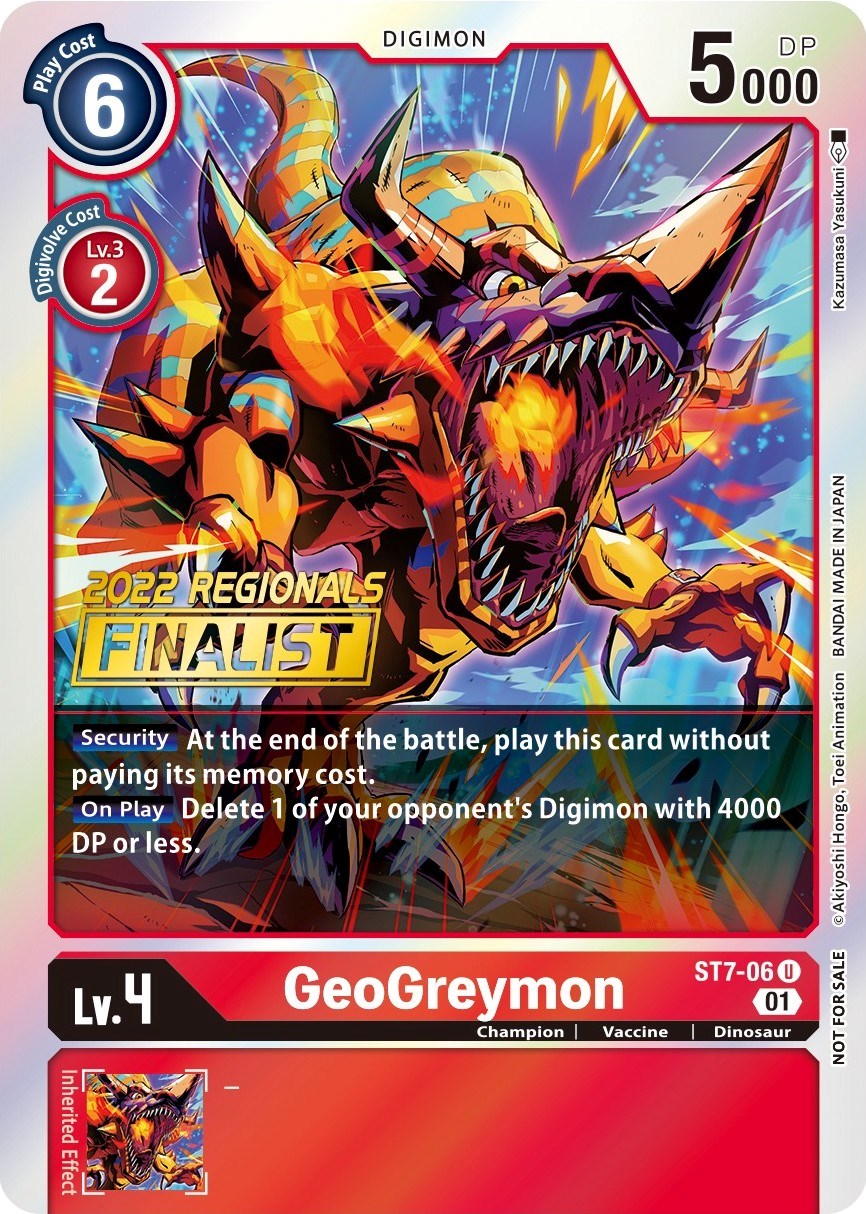 GeoGreymon [ST7-06] (2022 Championship Offline Regional) (Online Finalist) [Starter Deck: Gallantmon Promos] | Cracking-Singles