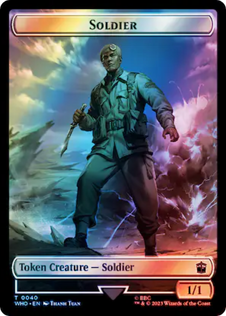 Soldier // Mutant Double-Sided Token (Surge Foil) [Doctor Who Tokens] | Cracking-Singles