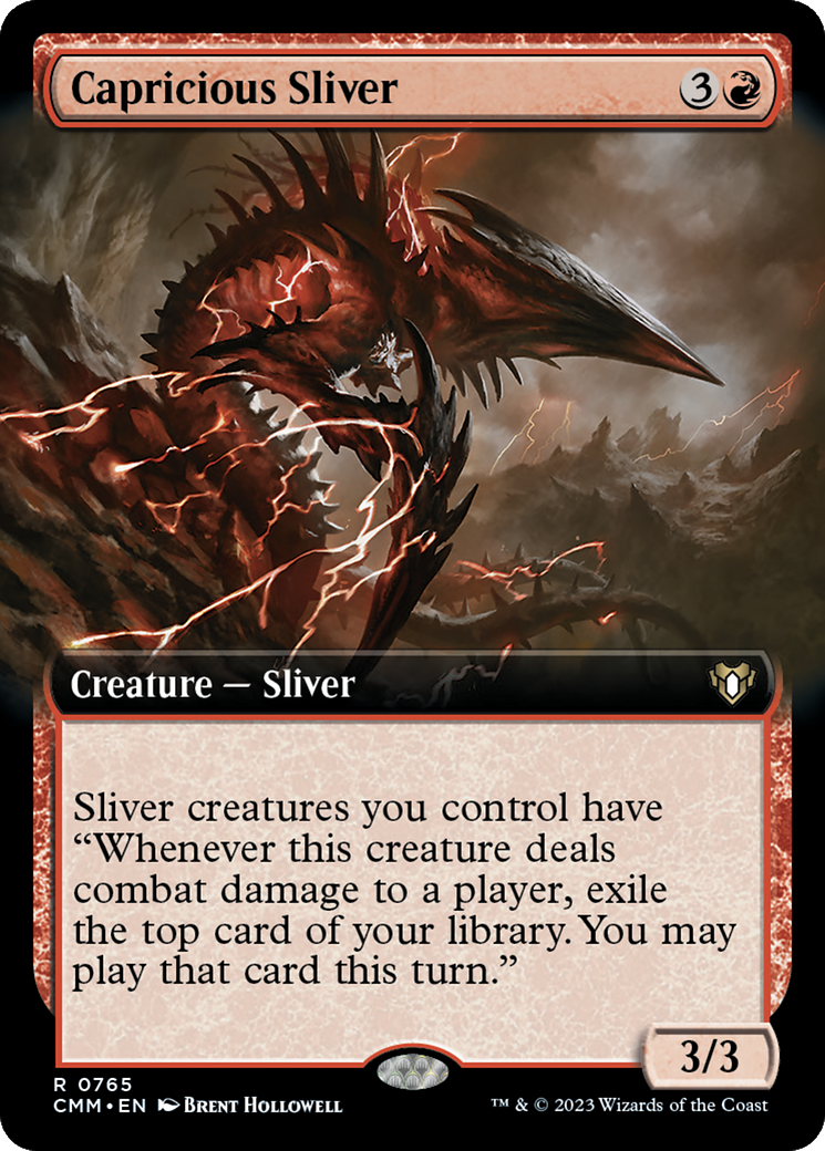 Capricious Sliver (Extended Art) [Commander Masters] | Cracking-Singles