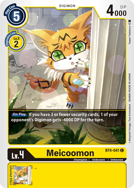 Meicoomon [BT4-041] [Great Legend] | Cracking-Singles