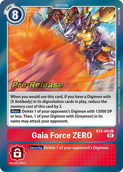 Gaia Force ZERO [BT9-095] [X Record Pre-Release Promos] | Cracking-Singles