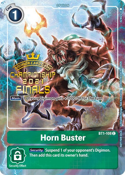 Horn Buster [BT1-108] (2021 Championship Finals Tamer's Evolution Pack) [Release Special Booster Promos] | Cracking-Singles