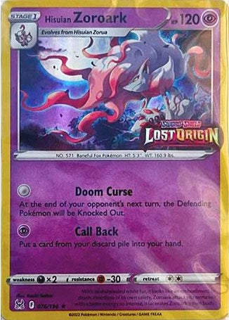 Hisuian Zoroark (076/196) (Lost Origin Stamp) [Sword & Shield: Lost Origin] | Cracking-Singles