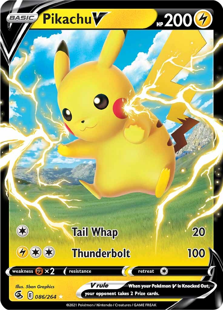 Pikachu V (086/264) [Sword & Shield: Fusion Strike] | Cracking-Singles