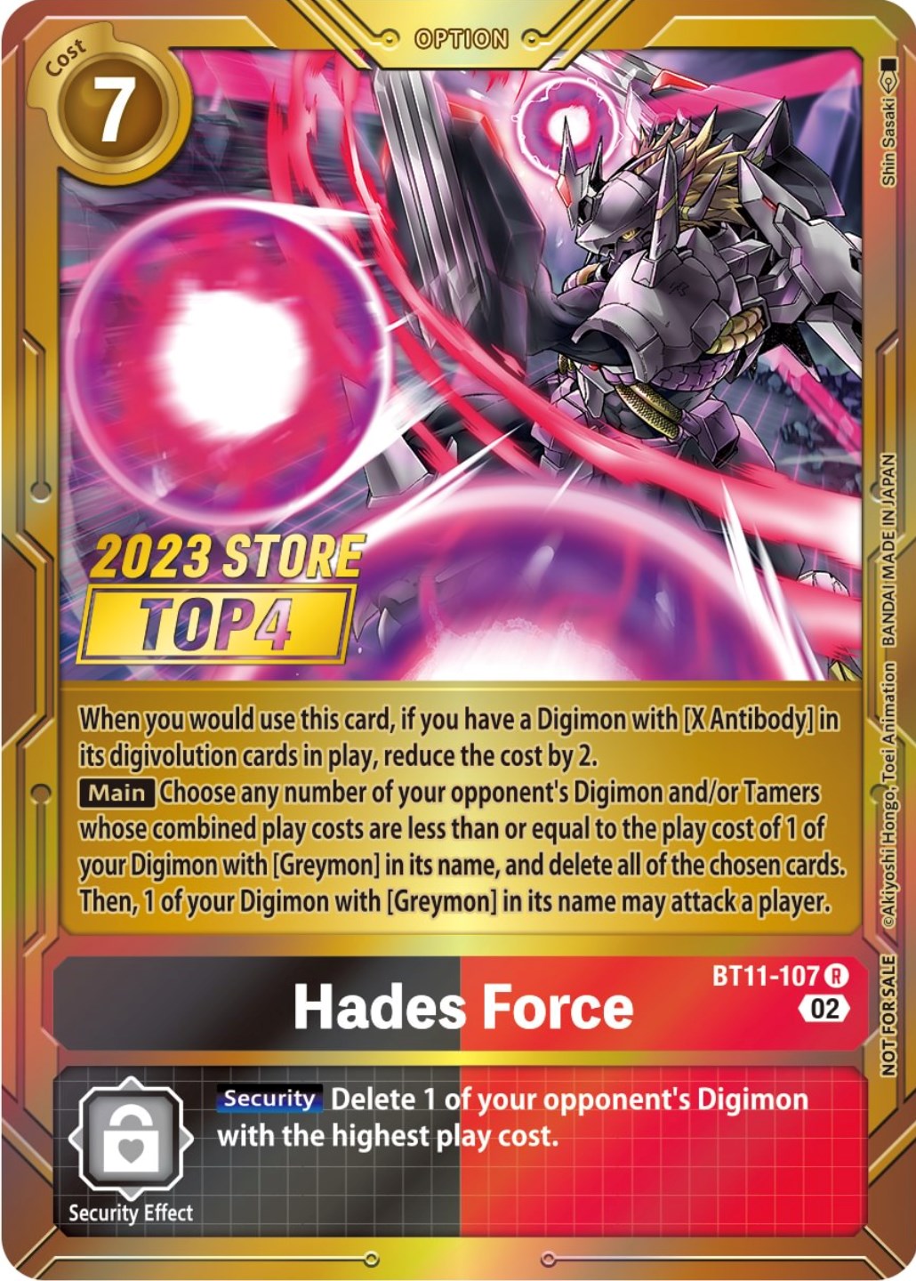 Hades Force [BT11-107] (2023 Store Top 4) [Dimensional Phase Promos] | Cracking-Singles