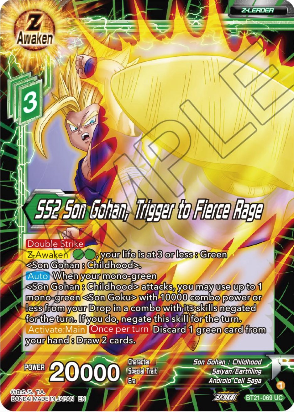 SS2 Son Gohan, Trigger to Fierce Rage (BT21-069) [Wild Resurgence] | Cracking-Singles