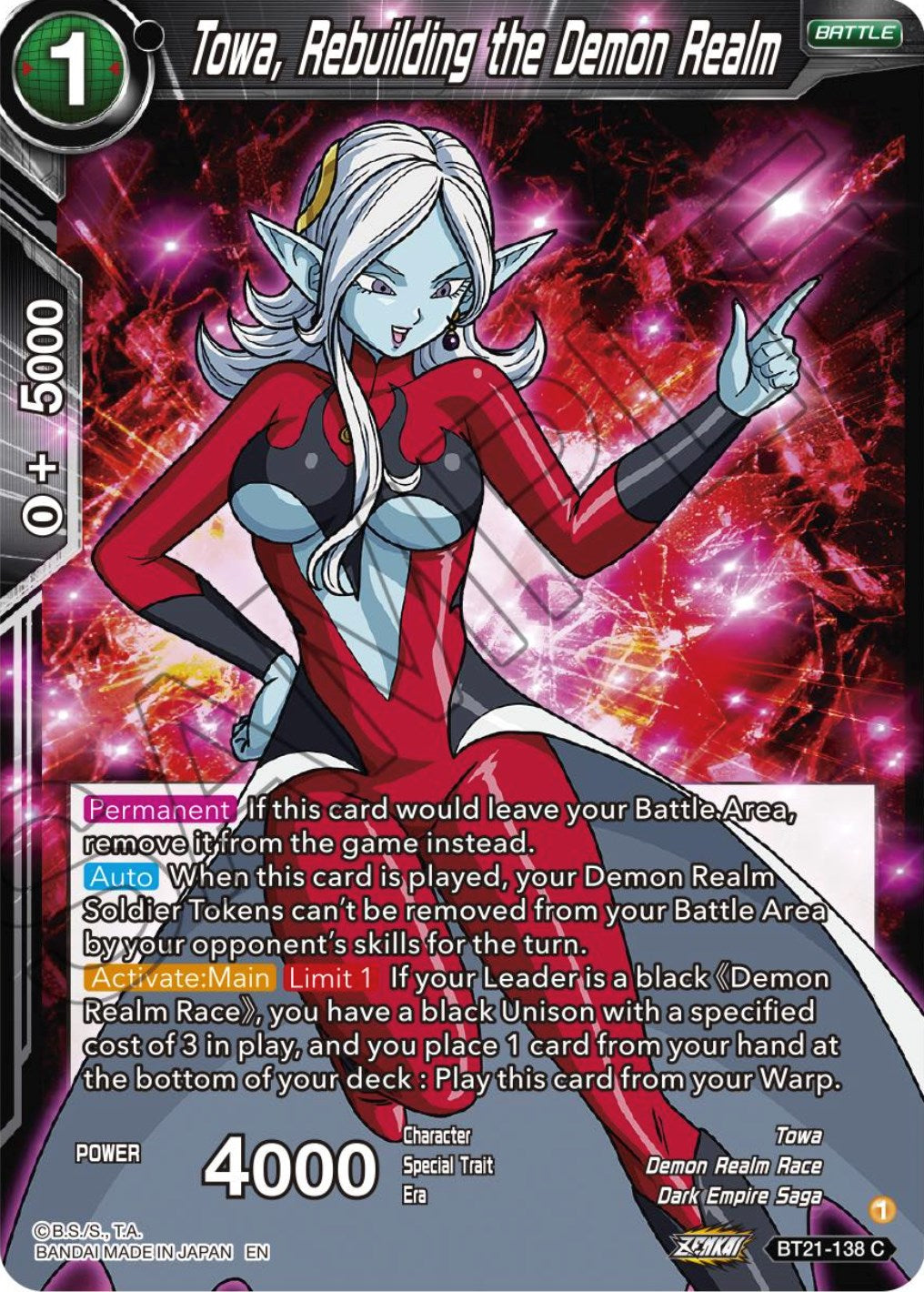 Towa, Rebuilding the Demon Realm (BT21-138) [Wild Resurgence] | Cracking-Singles