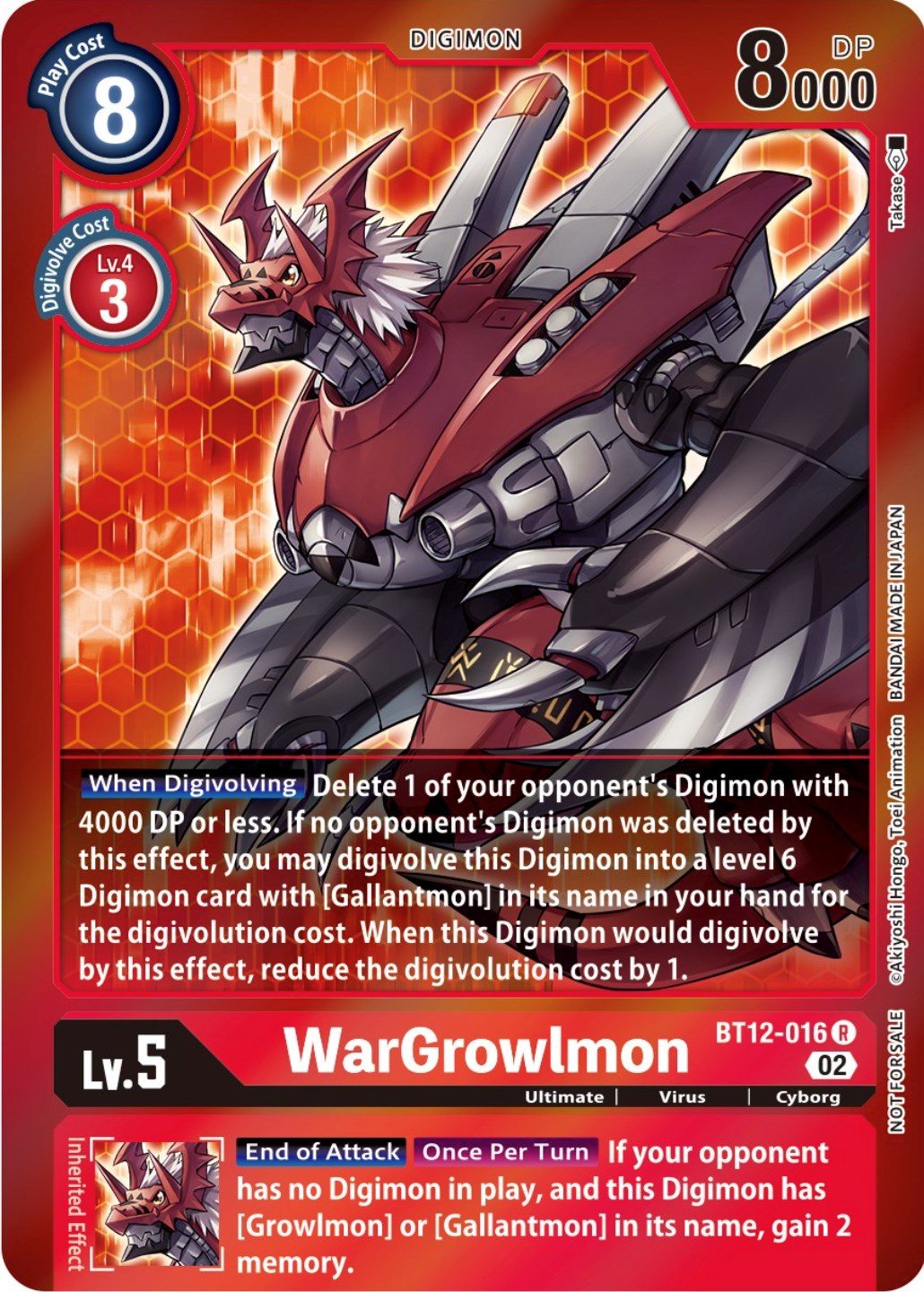 WarGrowlmon [BT12-016] (Tamer Party -Special-) [Across Time Promos] | Cracking-Singles