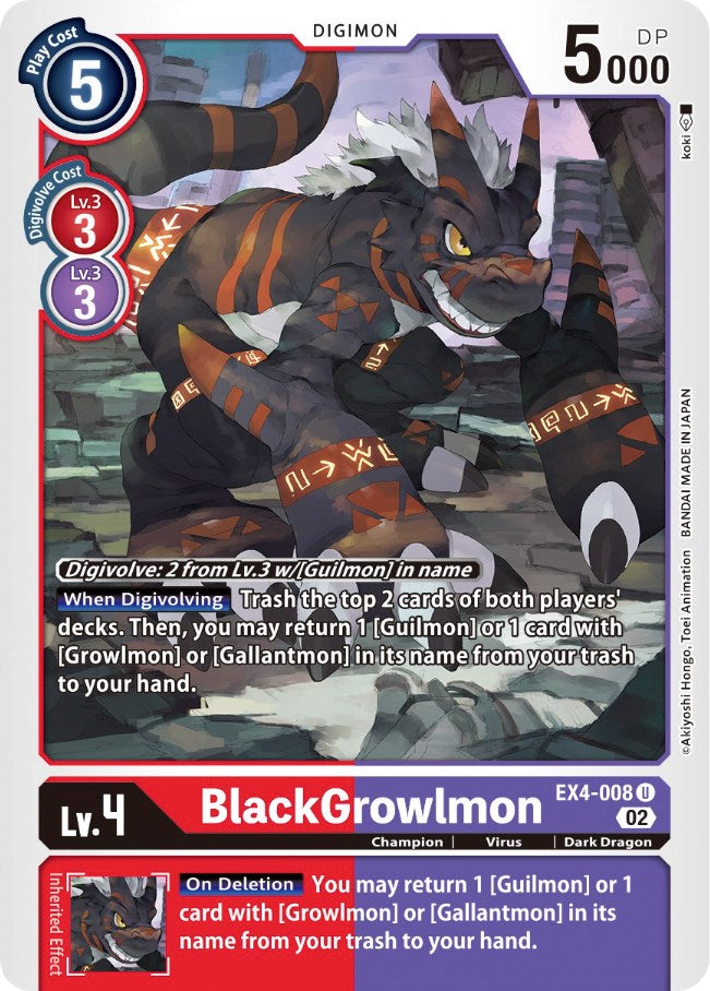 BlackGrowlmon [EX4-008] [Alternative Being Booster] | Cracking-Singles