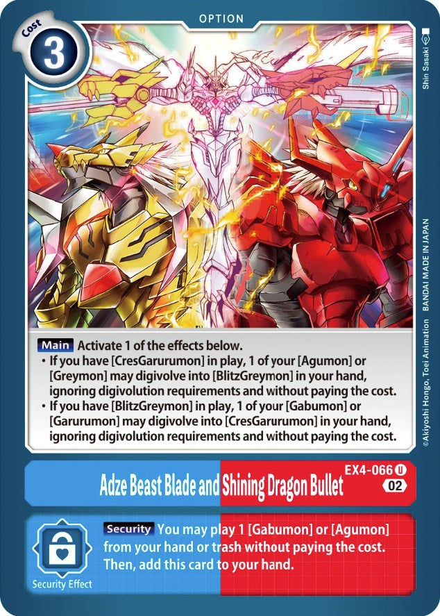 Adze Beast Blade and Shining Dragon Bullet [EX4-066] [Alternative Being Booster] | Cracking-Singles