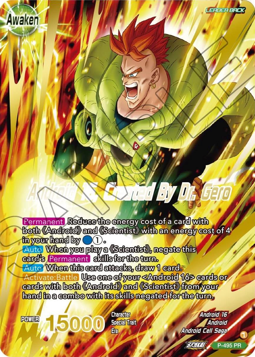 Android 16 // Android 16, Created By Dr. Gero (Gold Stamped) (P-495) [Promotion Cards] | Cracking-Singles