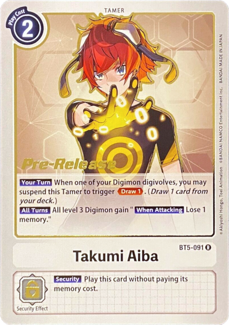 Takumi Aiba [BT5-091] [Battle of Omni Pre-Release Promos] | Cracking-Singles