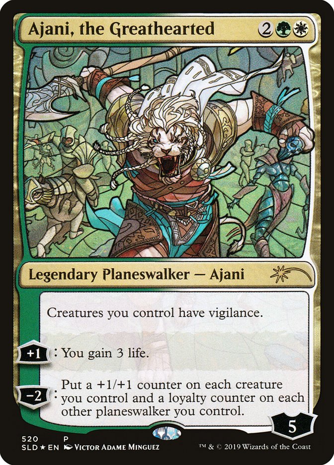 Ajani, the Greathearted (Stained Glass) [Secret Lair Drop Promos] | Cracking-Singles