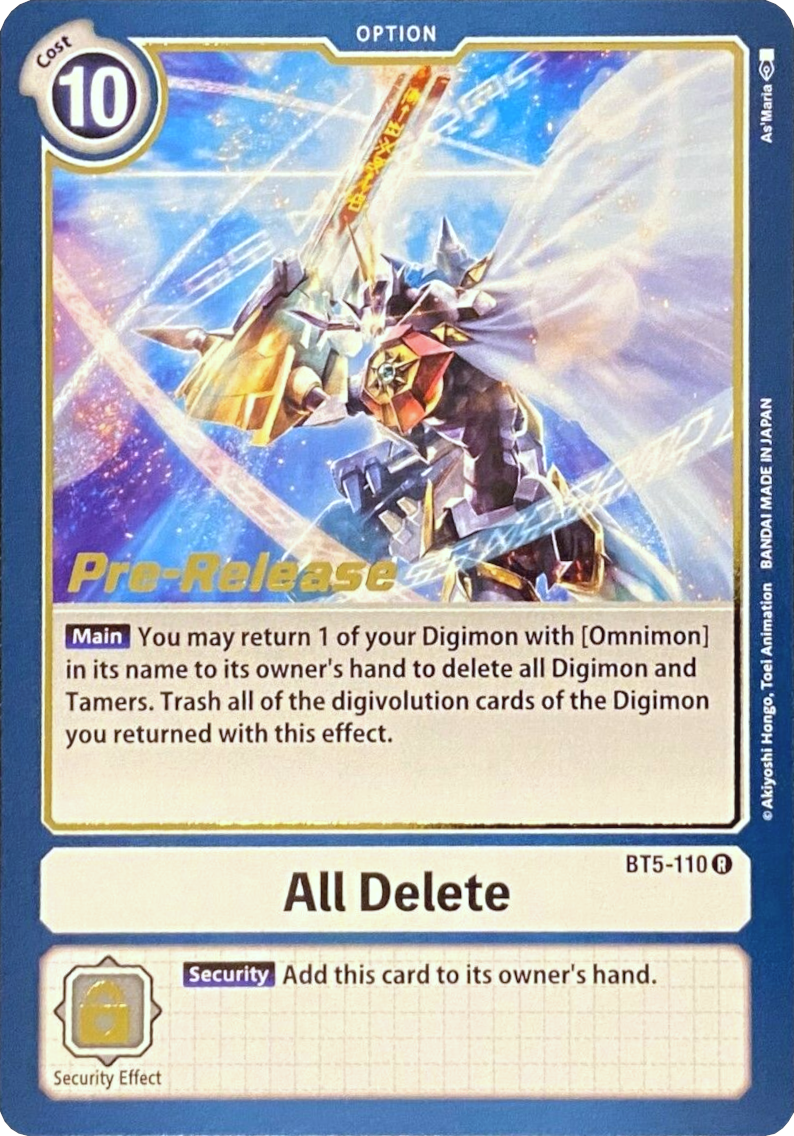 All Delete [BT5-110] [Battle of Omni Pre-Release Promos] | Cracking-Singles