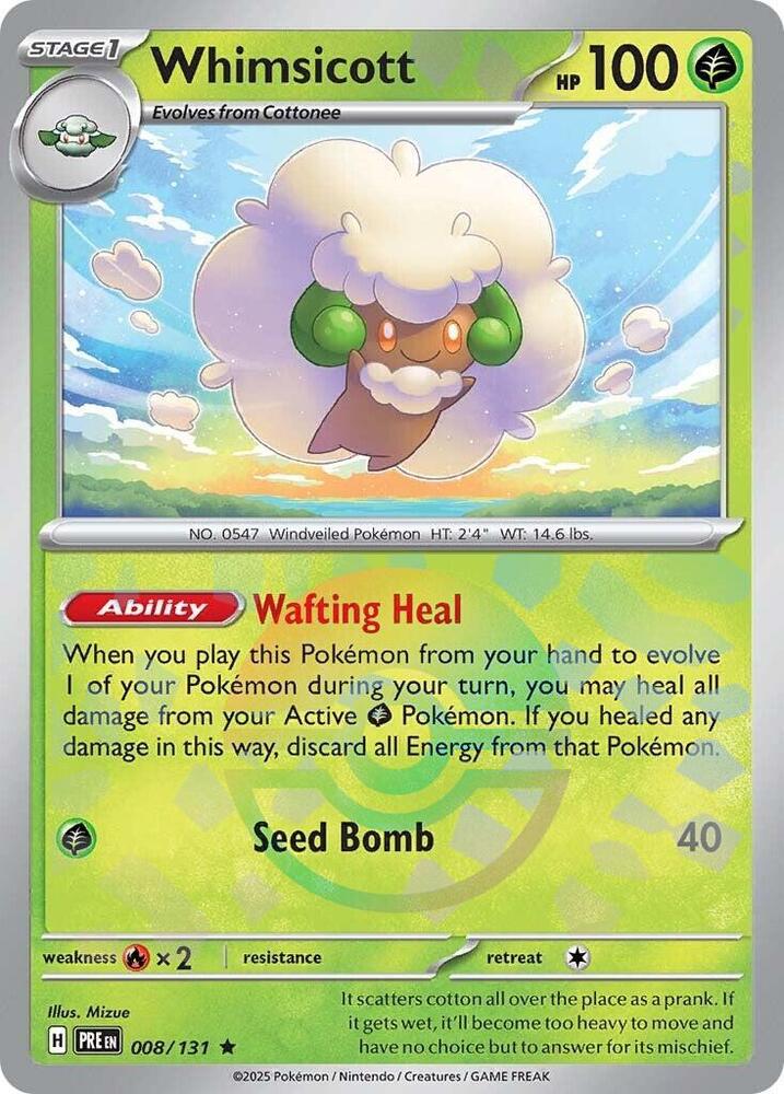 Whimsicott (008/131) (Poke Ball Pattern) [Scarlet & Violet: Prismatic Evolutions] | Cracking-Singles