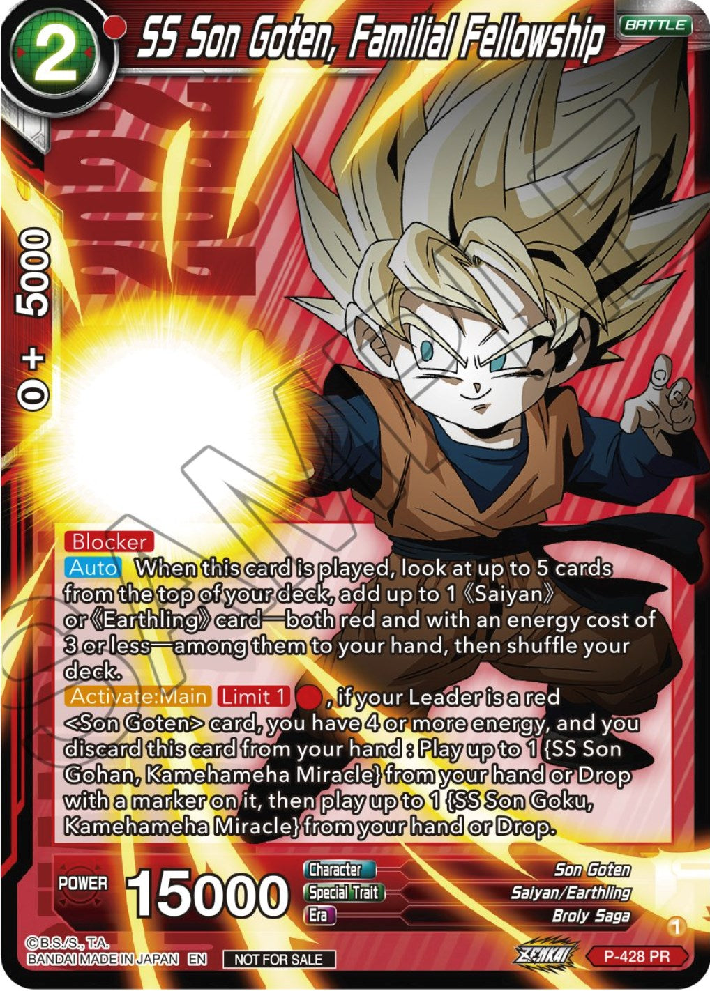 SS Son Goten, Familial Fellowship (P-428) [Promotion Cards] | Cracking-Singles