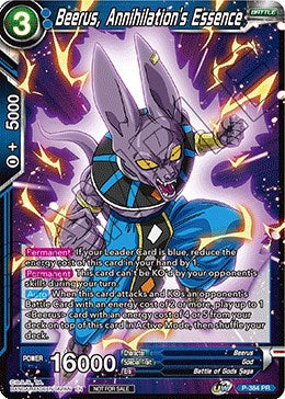 Beerus, Annihilation's Essence (Tournament Pack Vol. 8) (P-384) [Tournament Promotion Cards] | Cracking-Singles