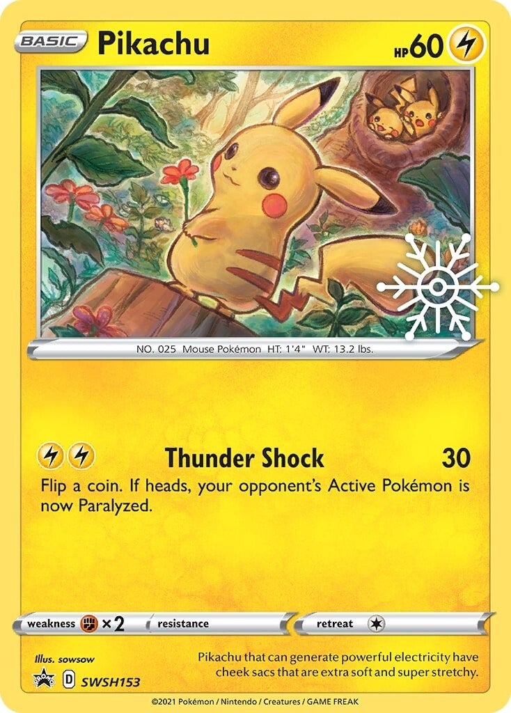 Pikachu (SWSH153) (Holiday Calendar) [Sword & Shield: Black Star Promos] | Cracking-Singles