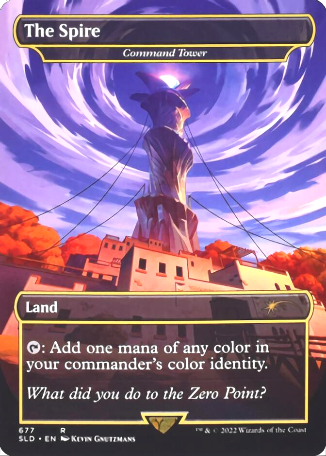 Command Tower - The Spire (Borderless) [Secret Lair Drop Promos] | Cracking-Singles