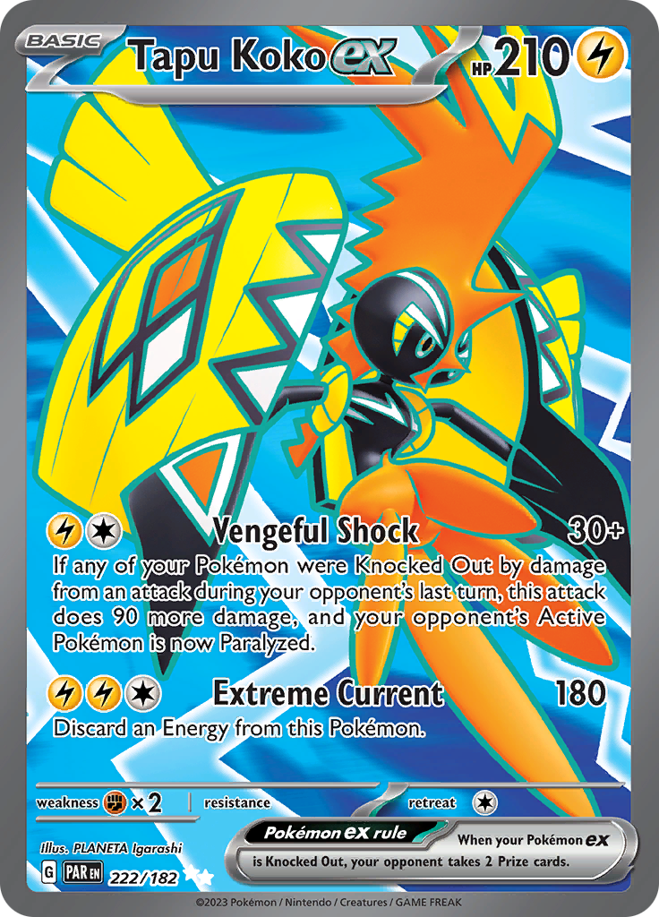 Tapu Koko ex (222/182) [Scarlet & Violet: Paradox Rift] | Cracking-Singles