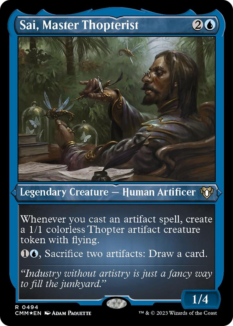 Sai, Master Thopterist (Foil Etched) [Commander Masters] | Cracking-Singles