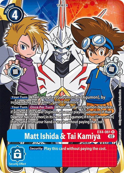 Matt Ishida & Tai Kamiya [EX4-061] (Alternate Art) [Alternative Being Booster] | Cracking-Singles