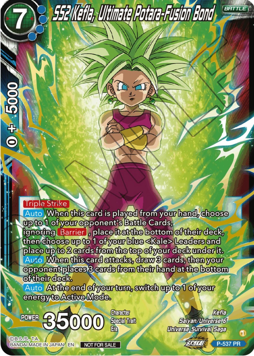 SS2 Kefla, Ultimate Potara-Fusion Bond (Championship Selection Pack 2023 Vol.2) (Gold-Stamped Silver Foil) (P-537) [Tournament Promotion Cards] | Cracking-Singles