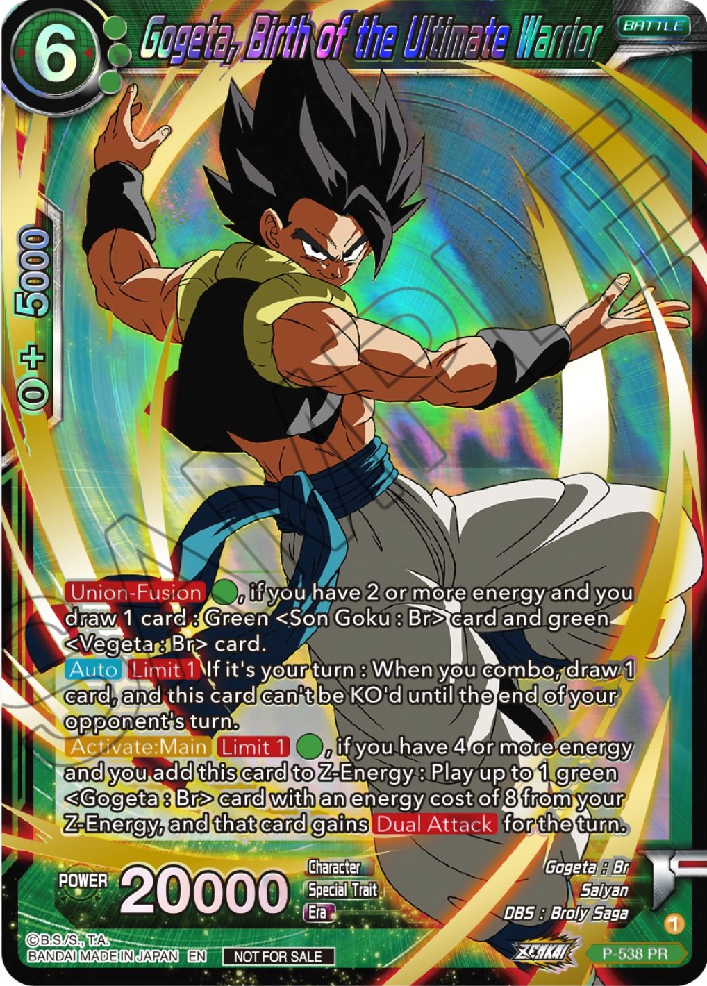 Gogeta, Birth of the Ultimate Warrior (Championship Selection Pack 2023 Vol.2) (Gold-Stamped Shatterfoil) (P-538) [Tournament Promotion Cards] | Cracking-Singles