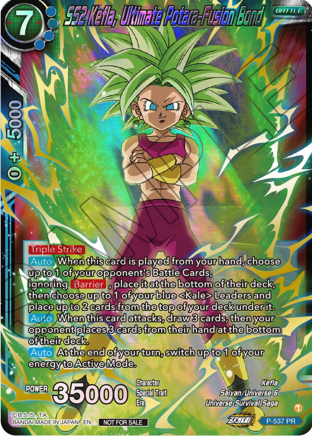 SS2 Kefla, Ultimate Potara-Fusion Bond (Championship Selection Pack 2023 Vol.2) (Gold-Stamped Shatterfoil) (P-537) [Tournament Promotion Cards] | Cracking-Singles