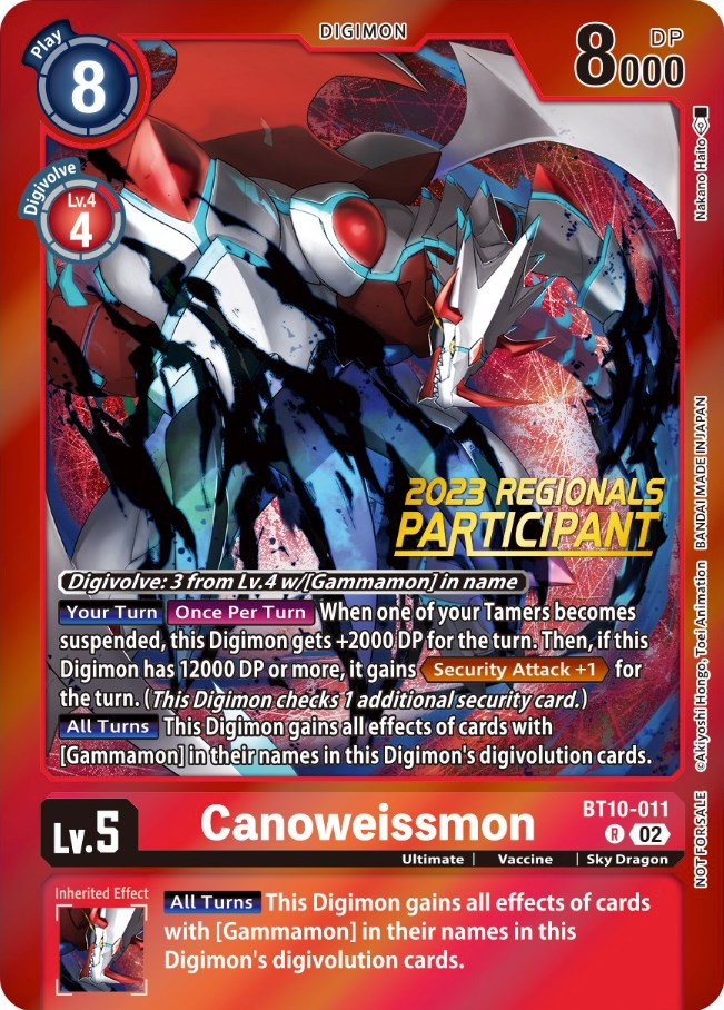 Canoweissmon [BT10-011] (2023 Regionals Participant) [Xros Encounter Promos] | Cracking-Singles