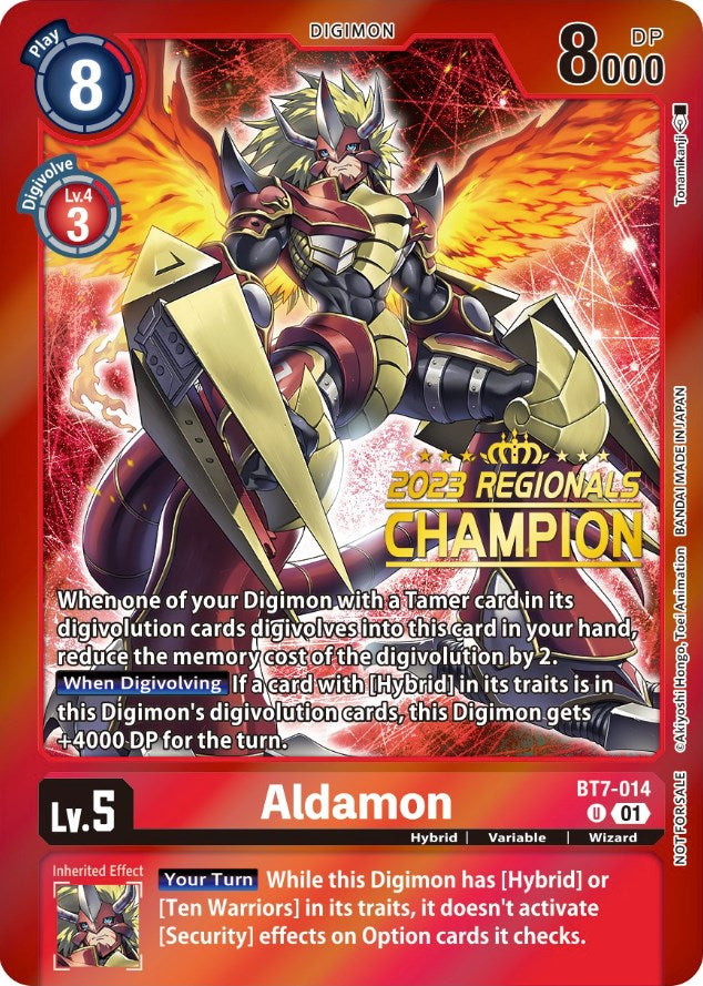 Aldamon [BT7-014] (2023 Regionals Champion) [Next Adventure Promos] | Cracking-Singles