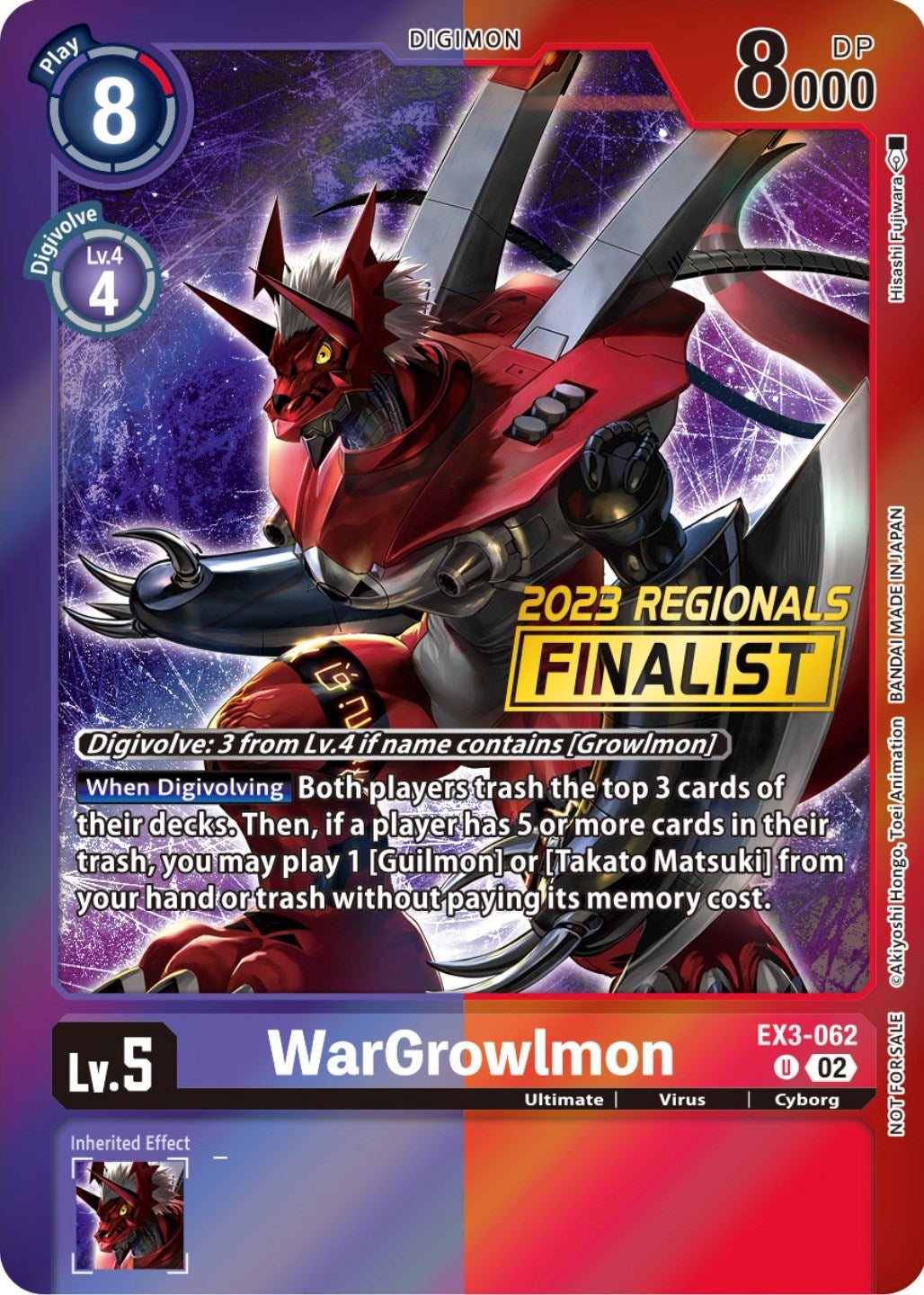 WarGrowlmon [EX3-062] (2023 Regionals Finalist) [Draconic Roar Promos] | Cracking-Singles