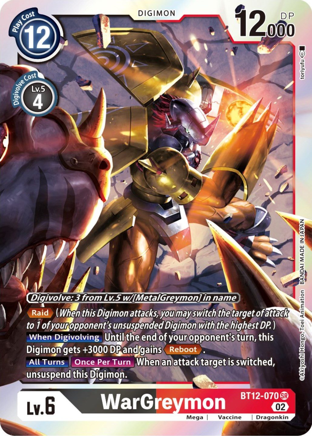 WarGreymon [BT12-070] [Across Time] | Cracking-Singles